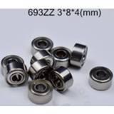 👉 693ZZ 3*8*4(mm) 10pieces Bearing free shipping ABEC-5 Metal Sealed Miniature Mini Bearing 693 693Z 693ZZ chrome steel ABEC-5