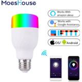 👉 Afstandsbediening WiFi Smart Light Bulb Intelligent Colorful LED Lamp 7W RGBW APP Remote Control Works with Alexa Google for Home E27 E26