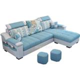 👉 Sofa linnen NEW 3 Seat Linen Fabric Living Room Set Home Furniture Modern Design Solid Wood Frame Soft Sponge L Shape