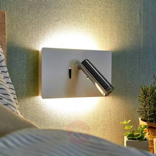 👉 Wand lamp warmwit wit a+ metaal LED wandlamp Elske met leeslamp