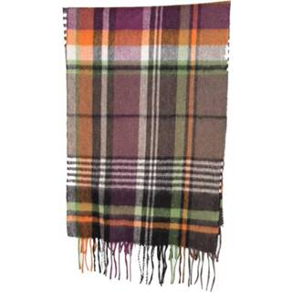 👉 Sjaal purper lamswol nederlands Bright country plaid lambswool olive/purple