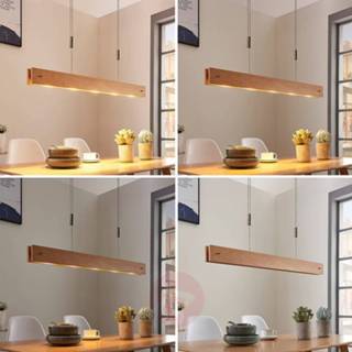 👉 Hanglamp natuurlijk hout houten warmwit a+ Karinja - lange LED hanglamp, dimmer