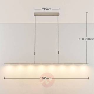 👉 Hanglamp mat nikkel a+ warmwit metaal LED Arnik, dimbaar, in hoogte verstelbaar