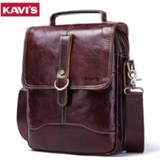 👉 Messenger bag leather KAVIS 100% High Quality Men's Genuine Shoulder Male Crossbody Handbag Bolsas Sling Chest Clutch Sac