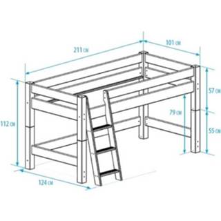 👉 Halfhoog slaper hout wit Halfhoogslaper Nova + Speeltent Koepel