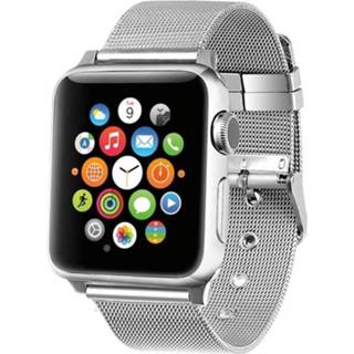 👉 Armband grijs zilver regular gesp fashion Just in Case Milanees voor Apple Watch 42/44mm - 8718722876682
