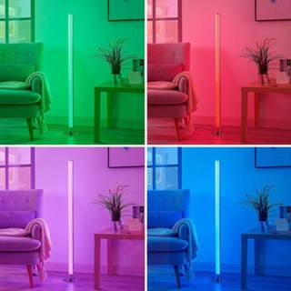 👉 Vloerlamp warmwit + multicolour a+ wit acryl Langwerpige LED RGB Hadis, dimbaar