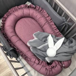 👉 Babynestje linnen baby's Ruches Mauve Dolly 8718889093656