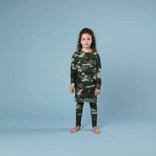 👉 Sweater jurk biologisch katoen groen kinderen Snurk Kids Dress Knitted Jungle Paper Jungle-92 (2 jaar) 8719874321853