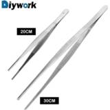 👉 DIYWORK Long Barbecue Food Tong Stainless Steel Straight Tweezer Toothed Tweezer Home Medical Garden Kitchen BBQ Tool