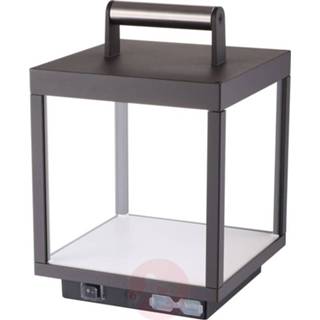 👉 Tafel lamp aluminium a+ grafietgrijs warmwit LED tafellamp Cube voor buiten, oplaadbaar