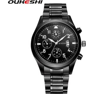 👉 Watch steel OUKESHI Brand Fashion Calendar Business Men Watches Casual Stainless Quartz Wristwatches Relogio Masculino Clock Hot Sale