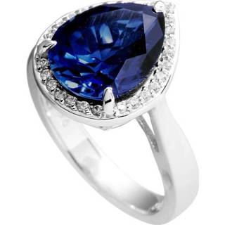 👉 Entourage ring zilver steen zilveren active druppel vrouwen blauwe Diamonfire Maat 19.5 - Druppelvorm Pavé Rand 814.0241.195 8712121565079