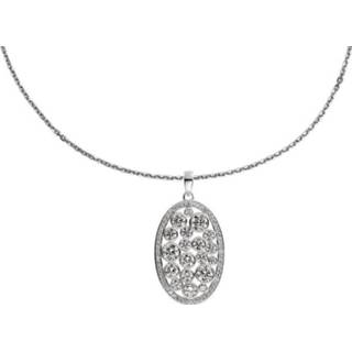 👉 Hals ketting zilver zilveren hanger inclusief collier active vrouwen met Ovale Vintage bewerkt zirkonia 60 cm lang 803.0334.60 8712121580522