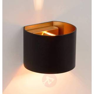 Wand lamp a+ zwart warmwit aluminium Halfronde LED wandlamp Xio in