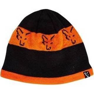 👉 Beanie zwart oranje polyester One Size Fox Black & Orange | Muts