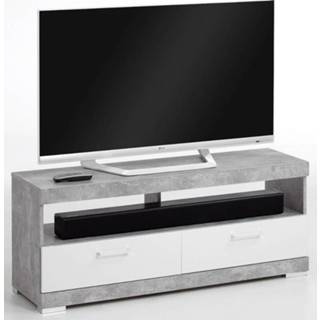 👉 Grijs wit spaanplaat TV Meubel Bristol 120 cm breed - beton met