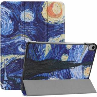 👉 Kunstleer stand flip hoes blauw 3-Vouw sleepcover - iPad Pro 11 inch Van Gogh schilderij 669014992802 669014992819