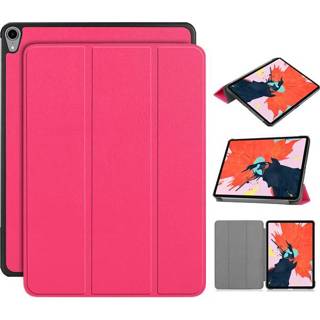 👉 Roze stand flip hoes kunstleer 3-Vouw sleepcover - iPad Pro 12.9 inch (2018) 669014992697