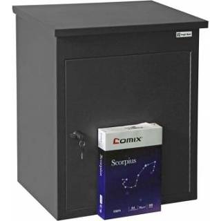 👉 Metaal wordt meegeleverd aan de muur pakketbrievenbussen voorzijde bovenzijde grijs Pakketbrievenbus Logixbox Multibox-M 8718868434142