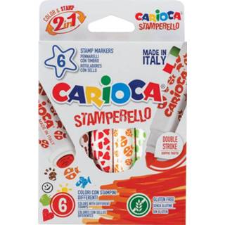 👉 Carioca stempelstift Stamperello, doos van 6 stuks in geassorteerde kleuren 8003511422790