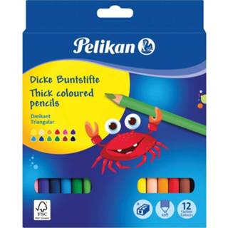 👉 Kleurpotlood Pelikan rond, etui van 12 stuks in geassorteerde kleuren + slijper 4012700700162