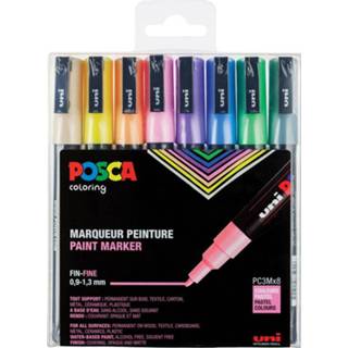 👉 Pastelkleuren Posca paintmarker PC-3M, set van 8 markers in geassorteerde 3296280033402