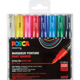 👉 Posca paintmarker PC1-MC, set van 8 markers in geassorteerde basiskleuren 3296280033310