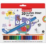 👉 Viltstift kinderen Bruynzeel Kids viltstiften Super Point, set van 20 stuks in geassorteerde kleuren 8712079420963