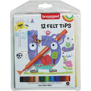 👉 Viltstift kinderen Bruynzeel Kids viltstiften, etui van 12 stuks in geassorteerde kleuren 8712079420949