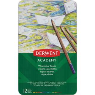 👉 Aquarelpotlood blik Derwent Academy , van 12 stuks in geassorteerde kleuren 5028252269902