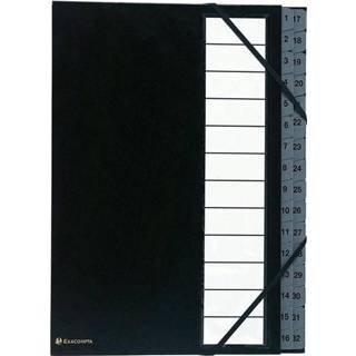 👉 Sorteermap zwart Exacompta Ordonator met harde kaft, numeriek, uitrekbare rug, 32 vakken, 3130630560326