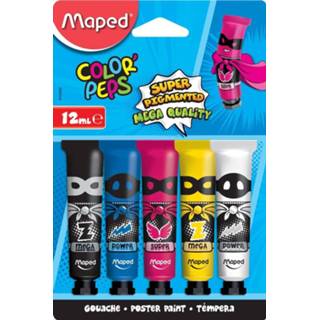👉 Plakkaatverf Maped Color'Peps, 12 ml, 5 tubes op blister 3154148105404
