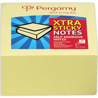 👉 Houten blok geel Pergamy Extra Sticky notes, ft 76 x mm, geel, van 90 vel 8435506935792
