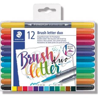 👉 Staedtler brushpen Brush letter duo, doos van 12 stuks in geassorteerde kleuren 4007817042854