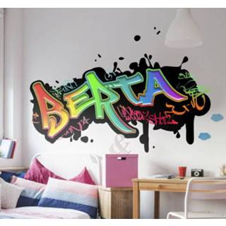👉 Muursticker nederlands Tienerkamer naam graffiti