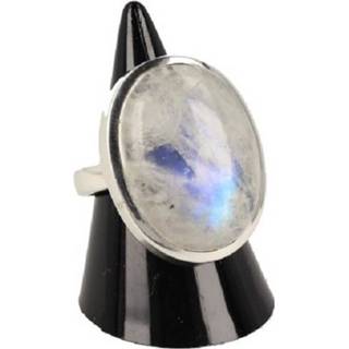 👉 Maansteen zilveren active Ring van de edelsteen Regenboog (Model 2) 8718561030122