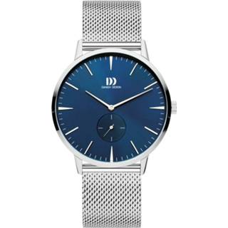 👉 Staal blauw active rond mannen streepjes eraal quartz zilverkleurig polshorloge vouwsluiting Danish Design IQ68Q1250 Herenhorloge 41 mm 8718569038731