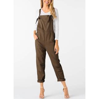 👉 Sleeveless cotton vrouwen coffee xs|s|m|l|xl|xxl One Size Square Neck Overall Outfits