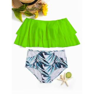 👉 Bikini polyester One Size vrouwen s|m|l|xl Random Floral Print Off Shoulder Overlay Sexy Mini Set