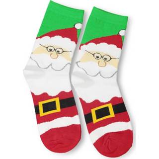 👉 Sock rood One Size vrouwen Red Christmas Santa Claus Pattern Socks
