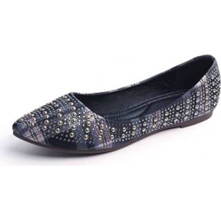 👉 One Size vrouwen Plaid Jewelled Design Flats