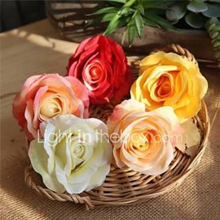 Kunstbloem om het huis Kunstbloemen 5 Tak Klassiek Rustiek / Bruiloft Rozen Bloemen voor op tafel