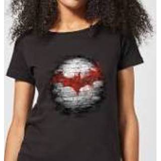 👉 Shirt vrouwen s zwart DC Comics Batman Logo Wall Dames T-shirt - 5056253813183