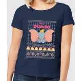 👉 Disney Classic Dumbo Dames kerst T-shirt - Navy - XXL - Navy blauw