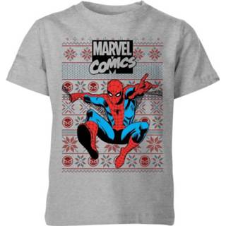 👉 Marvel Avengers Classic Spider-Man Kinder T-Shirt - Grijs - 11-12 Years - Grijs