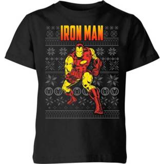 👉 Marvel Avengers Classic Iron Man Kinder T-Shirt - Zwart - 9-10 Years - Zwart