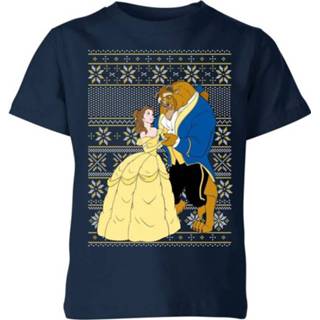 👉 Disney Classic Beauty And The Beast Kinder T-Shirt - Navy - 11-12 Years - Navy blauw