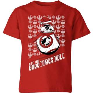 👉 Star Wars Let The Good Times Roll Kinder kerst T-shirt - Rood - 11-12 Years - Rood