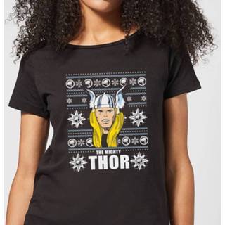 👉 Marvel Thor Face Women's Christmas T-Shirt - Black - 4XL - Zwart